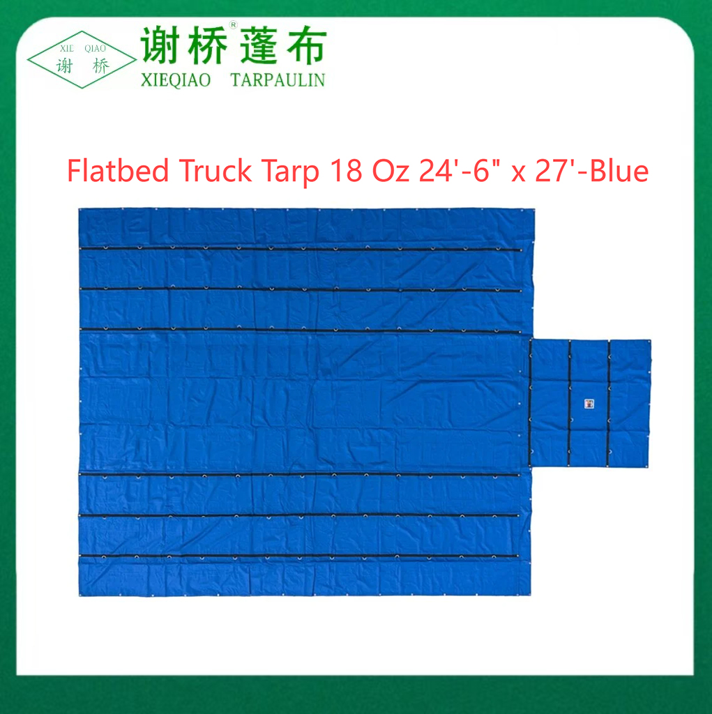 18oz 플랫 베드 트럭 타프 24 "-6" "x27"(8 "드롭)-블루