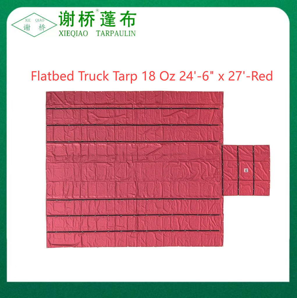 18oz 플랫 베드 트럭 타프 24 "-6" "x27"(8 "드롭) -red